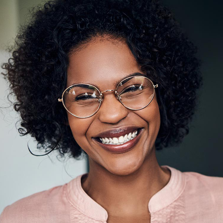 face of a smiling woman
